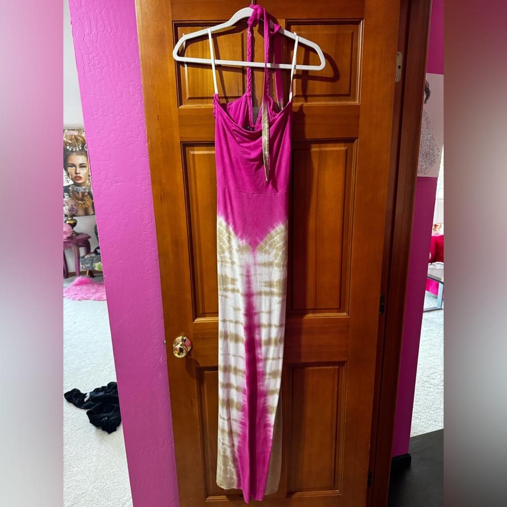 Sky Fuchsia Sleeveless Maxi Dress - Picture 2 of 4